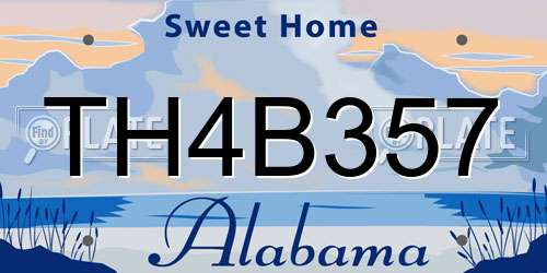 TH4B357 Alabama License Plate