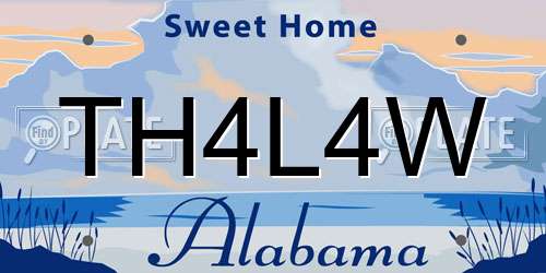 TH4L4W Alabama License Plate
