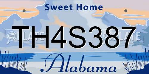 TH4S387 Alabama License Plate