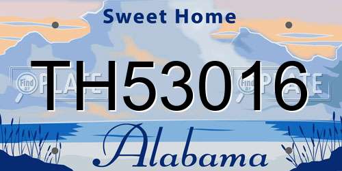 TH53016 Alabama License Plate