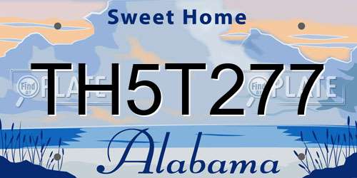 TH5T277 Alabama License Plate