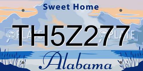 TH5Z277 Alabama License Plate
