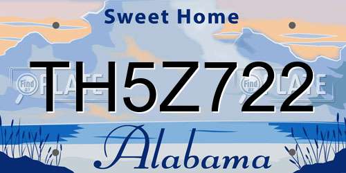 TH5Z722 Alabama License Plate