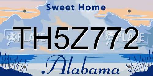 TH5Z772 Alabama License Plate