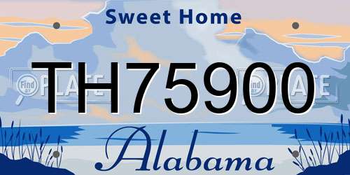 TH75900 Alabama License Plate