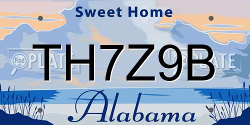 TH7Z9B Alabama License Plate