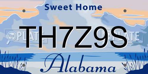 TH7Z9S Alabama License Plate