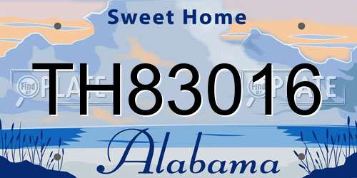 TH83016 Alabama License Plate