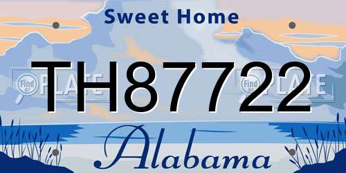 TH87722 Alabama License Plate