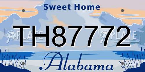 TH87772 Alabama License Plate