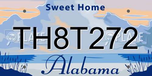 TH8T272 Alabama License Plate