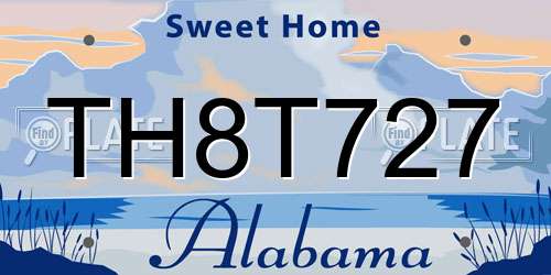 TH8T727 Alabama License Plate