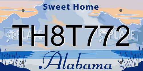TH8T772 Alabama License Plate