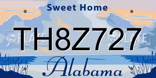 TH8Z727 Alabama License Plate