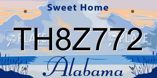 TH8Z772 Alabama License Plate