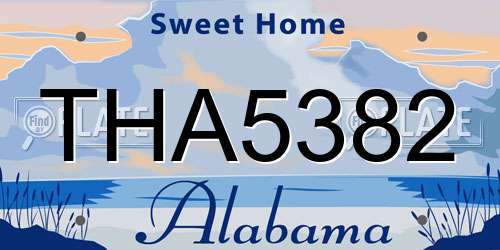 THA5382 Alabama License Plate