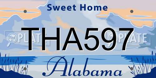 THA597 Alabama License Plate