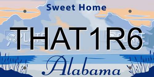 THAT1R6 Alabama License Plate