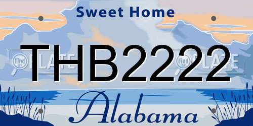 THB2222 Alabama License Plate