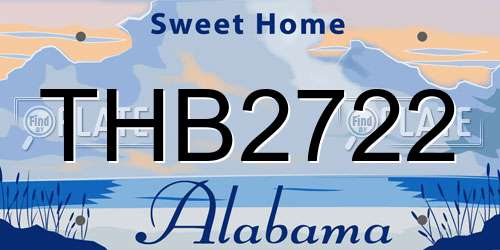 THB2722 Alabama License Plate