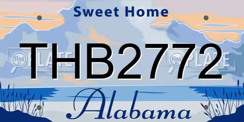 THB2772 Alabama License Plate