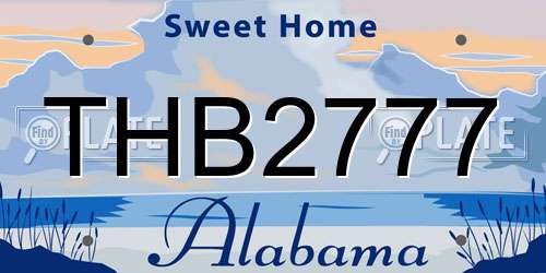 THB2777 Alabama License Plate