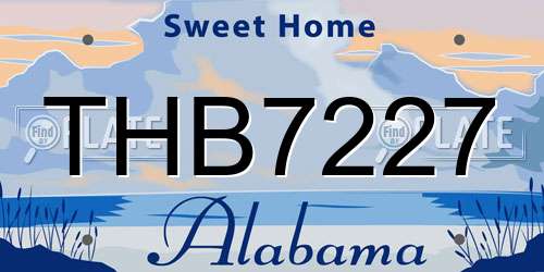 THB7227 Alabama License Plate
