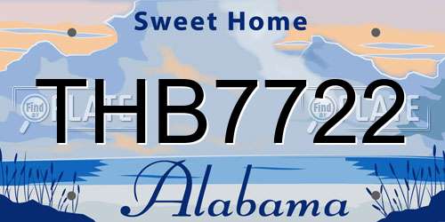 THB7722 Alabama License Plate