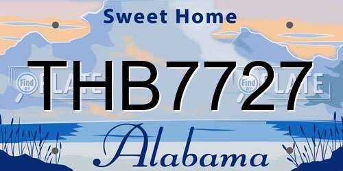 THB7727 Alabama License Plate