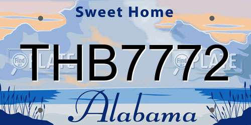 THB7772 Alabama License Plate