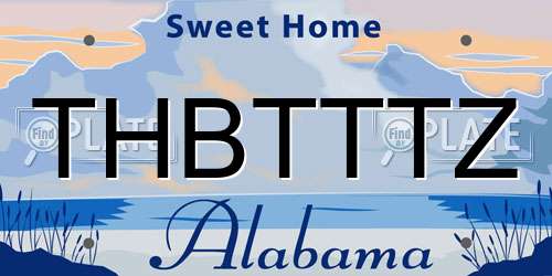 THBTTTZ Alabama License Plate