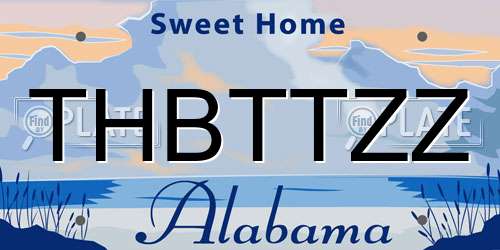 THBTTZZ Alabama License Plate