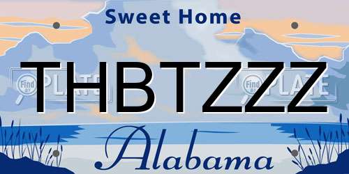 THBTZZZ Alabama License Plate