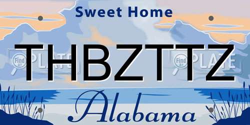 THBZTTZ Alabama License Plate
