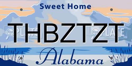 THBZTZT Alabama License Plate