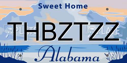 THBZTZZ Alabama License Plate