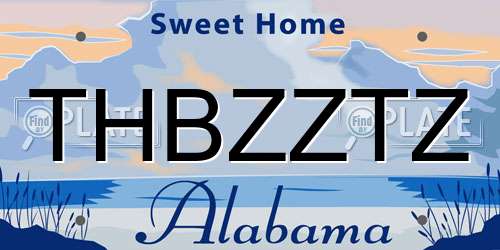 THBZZTZ Alabama License Plate