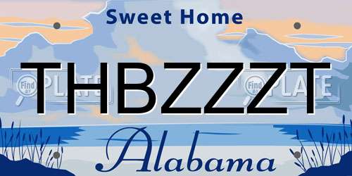 THBZZZT Alabama License Plate