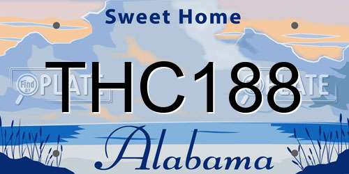 THC188 Alabama License Plate