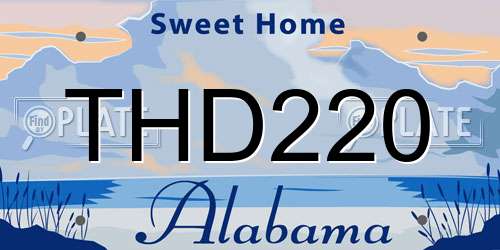 THD220 Alabama License Plate