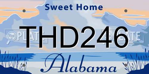 THD246 Alabama License Plate