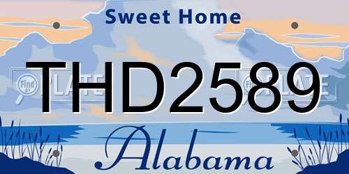 THD2589 Alabama License Plate