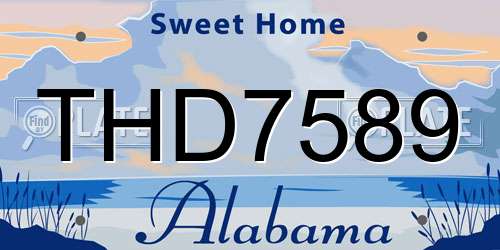 THD7589 Alabama License Plate