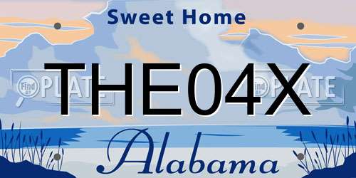 THE04X Alabama License Plate