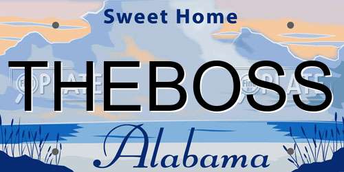 THEBOSS Alabama License Plate