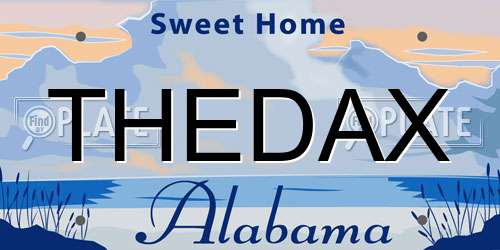 THEDAX Alabama License Plate