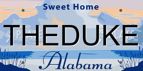 THEDUKE Alabama License Plate
