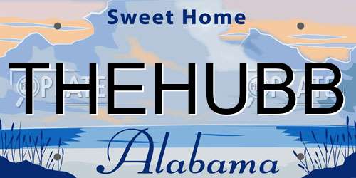 THEHUBB Alabama License Plate