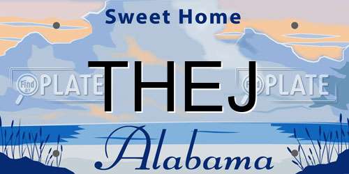 THEJ Alabama License Plate