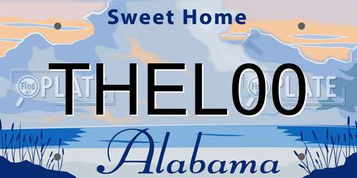 THEL00 Alabama License Plate